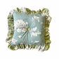 Azure Flora Frill Cushion
