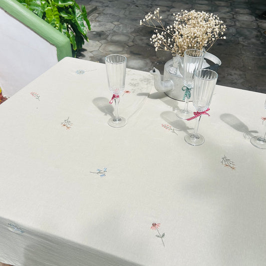 Embroidered Flora Tablecloth