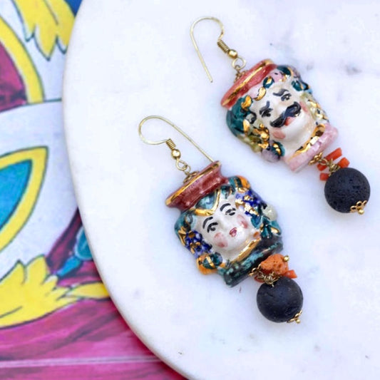 Sicilian Couple - Ceramic Earrings