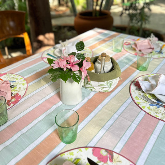 Pastel Stripe Tablecloth