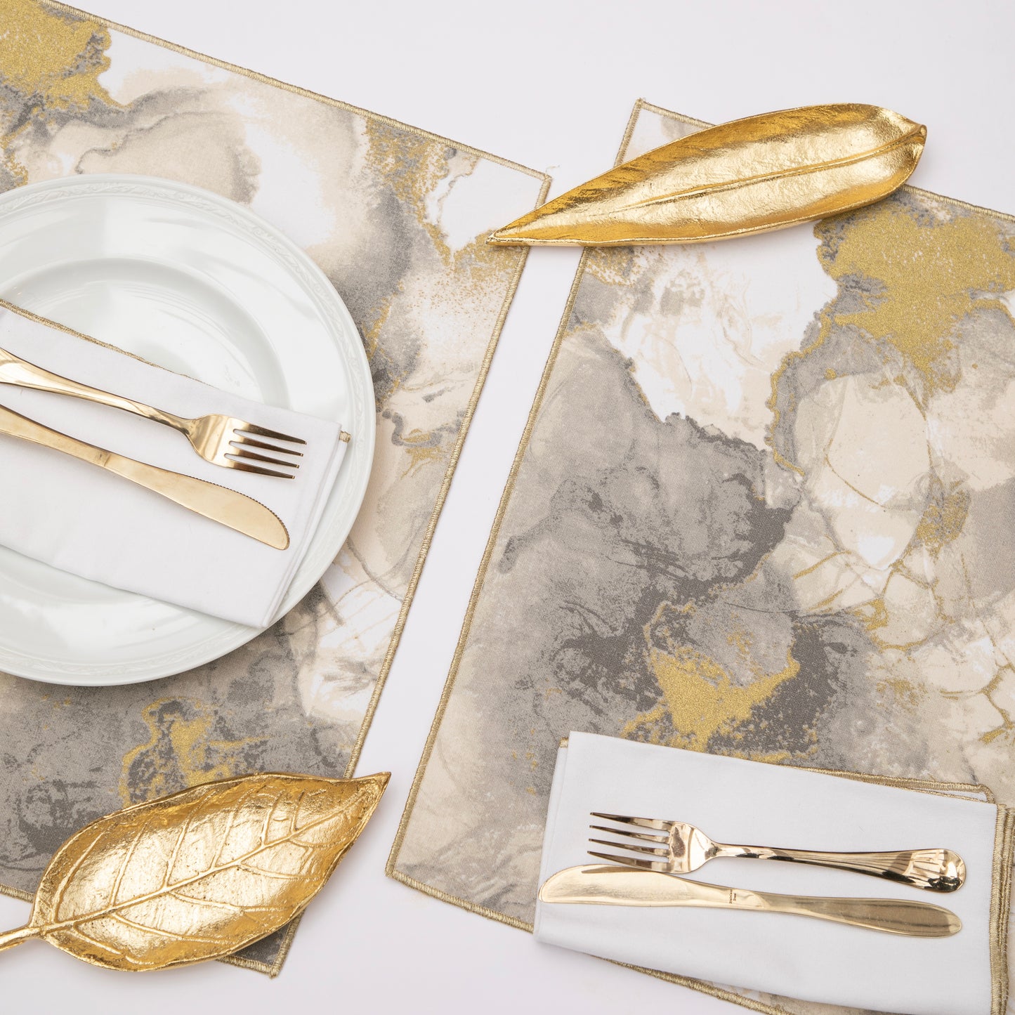 Gold Calacatta Marble Placemat Set