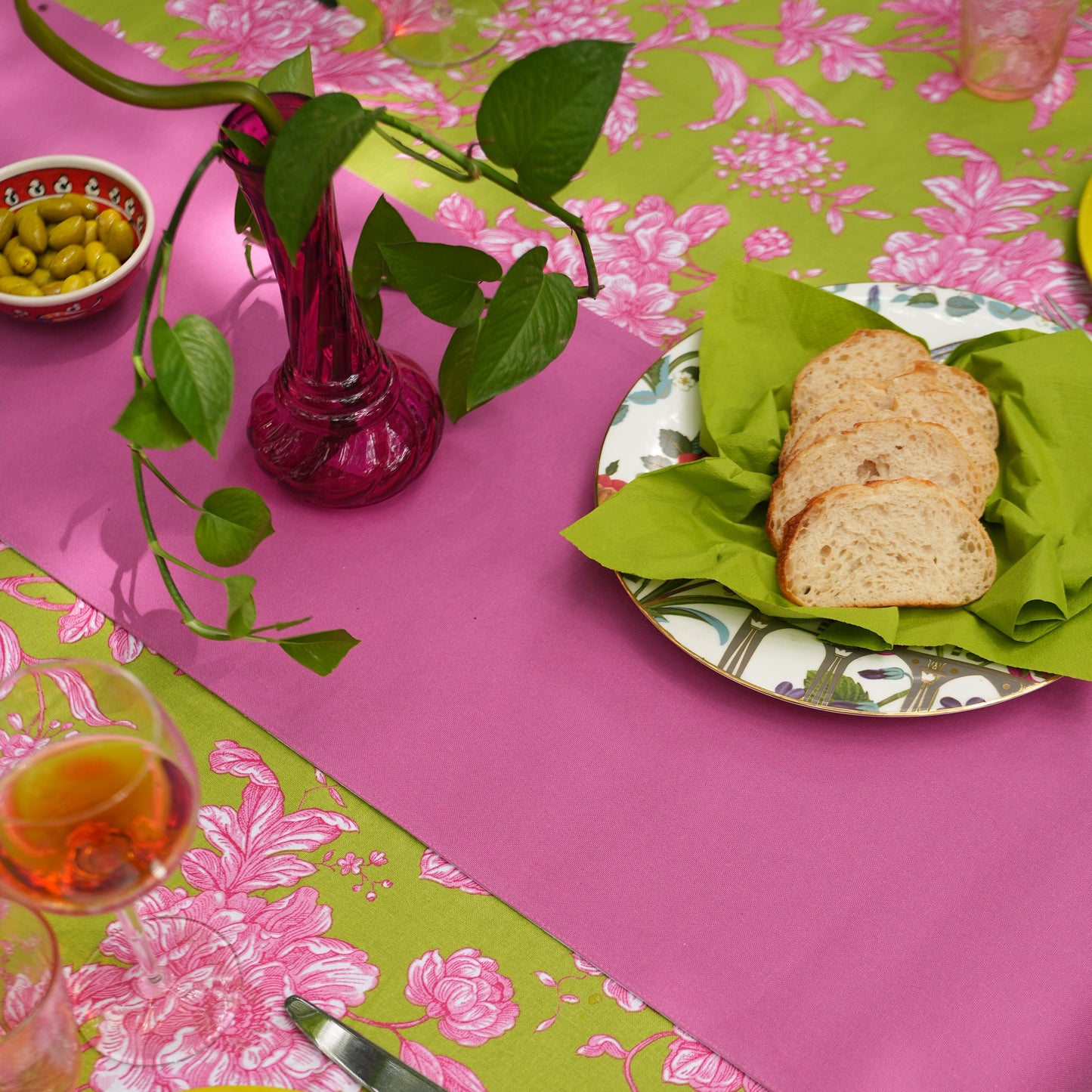 Spill Resistance Imperial Bloom Cassata Tablecloth