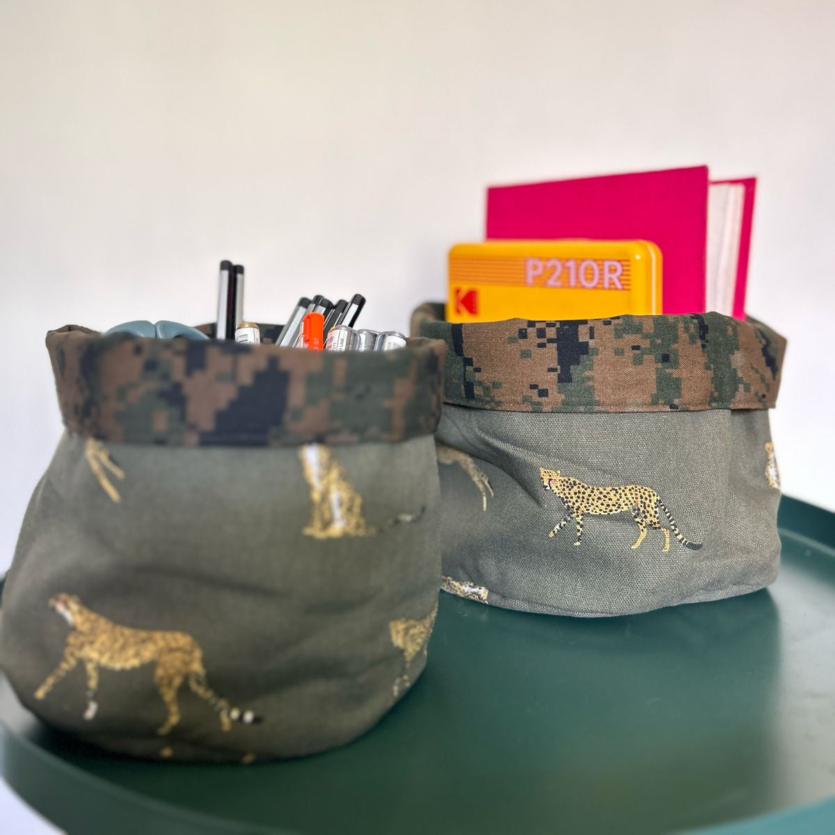 Cheetah and Camo Basket Set