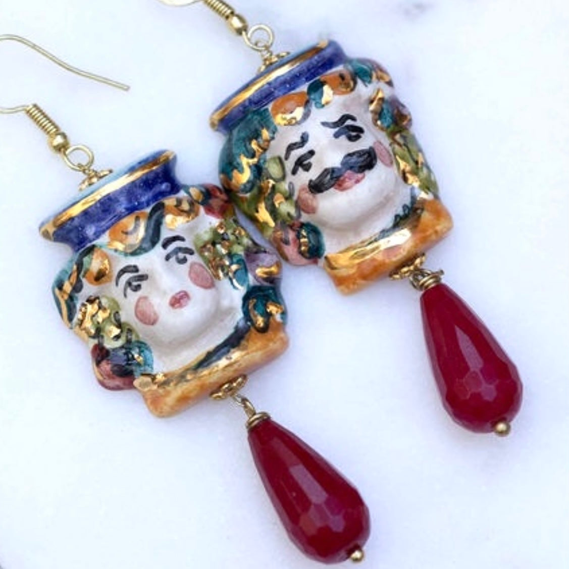 Sicilian Couple - Ceramic Earrings