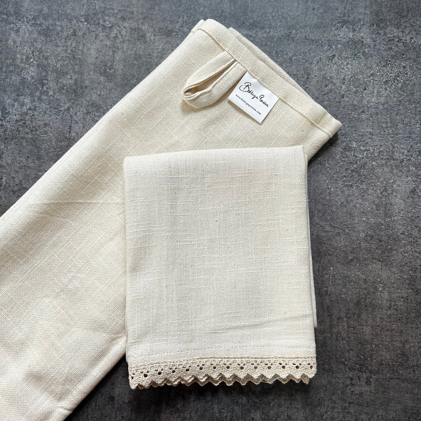 Natural Lace Hand Towel set