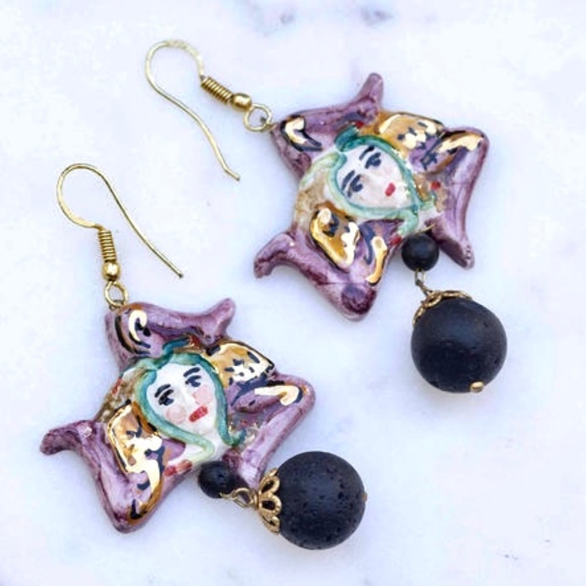 Trinacria - Ceramic Earrings