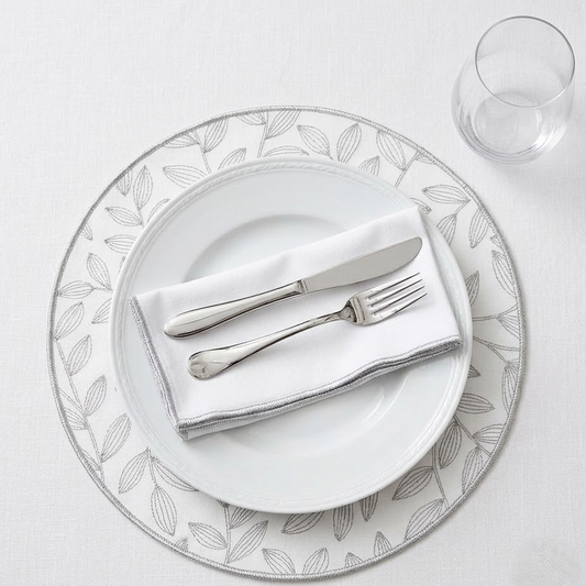Feuille Silver Round Placemat