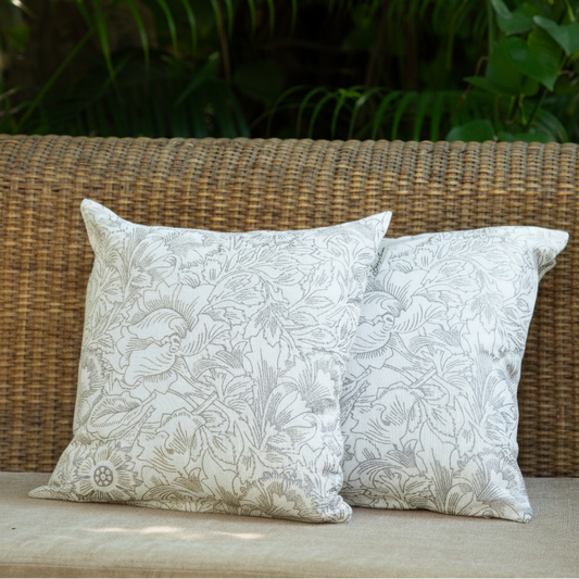 Fiore Silver Cushion Cover Set