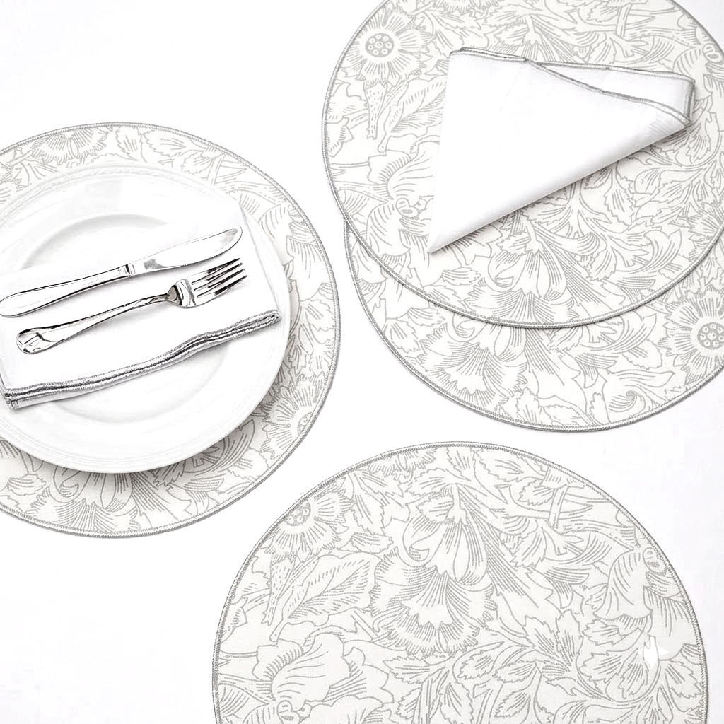 Fiore Silver Round Placemat