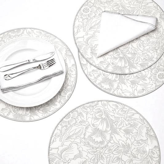 Fiore Silver Round Placemat