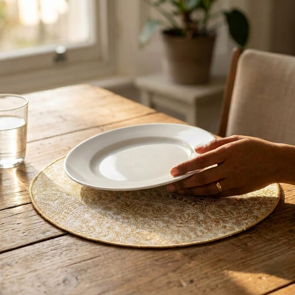 Geo Gold Round Placemat
