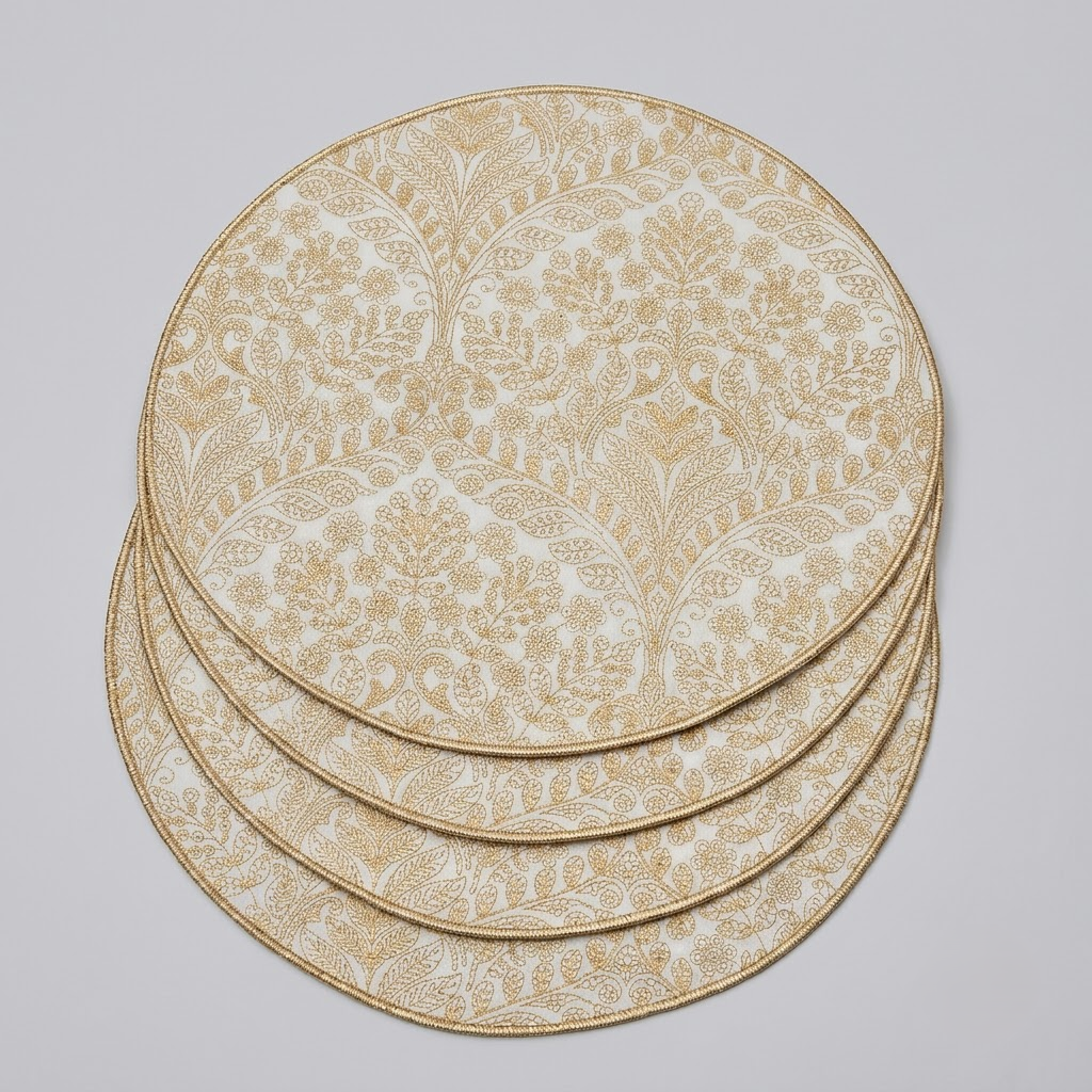 Geo Gold Round Placemat