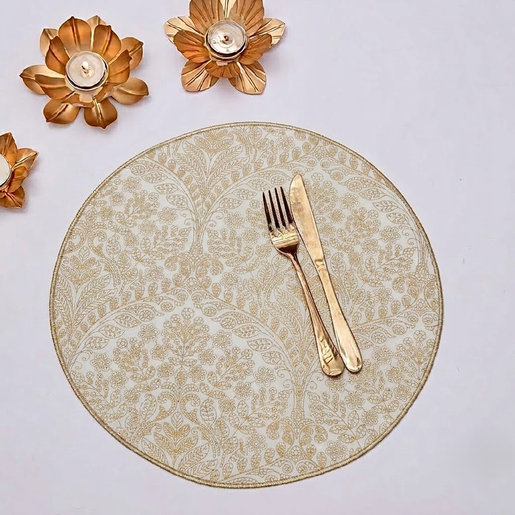 Geo Gold Round Placemat