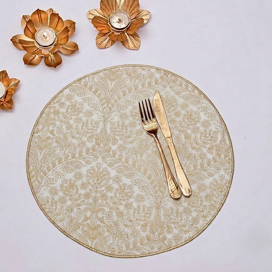 Geo Gold Round Placemat