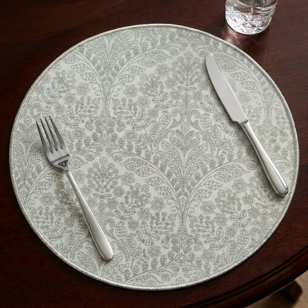 Geo Silver Round Placemat