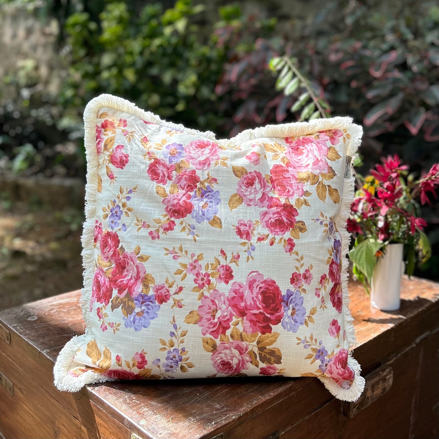 Pink Fiorito Cushion Cover