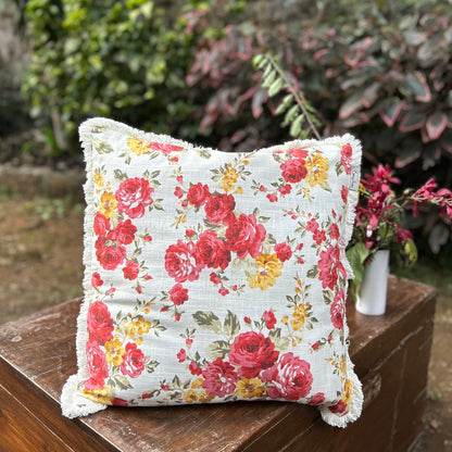 Red Fiorito Cushion Cover