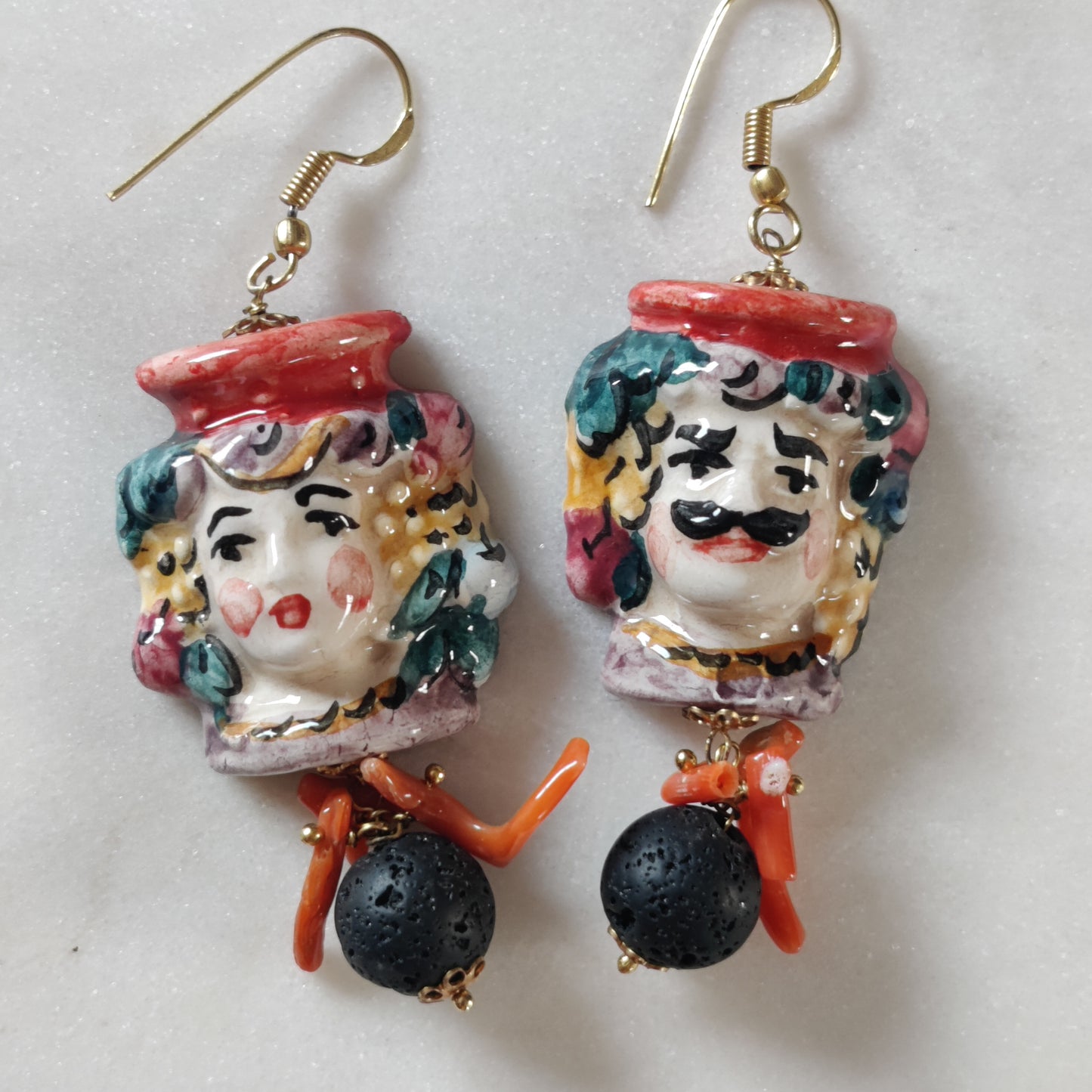 Sicilian Couple - Ceramic Earrings