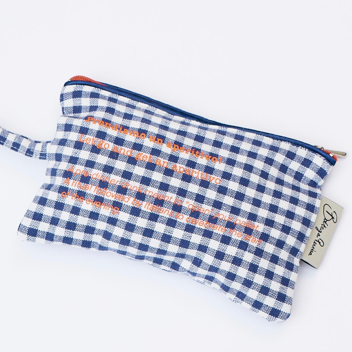 Navy Check  Pouch