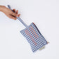 Navy Check  Pouch