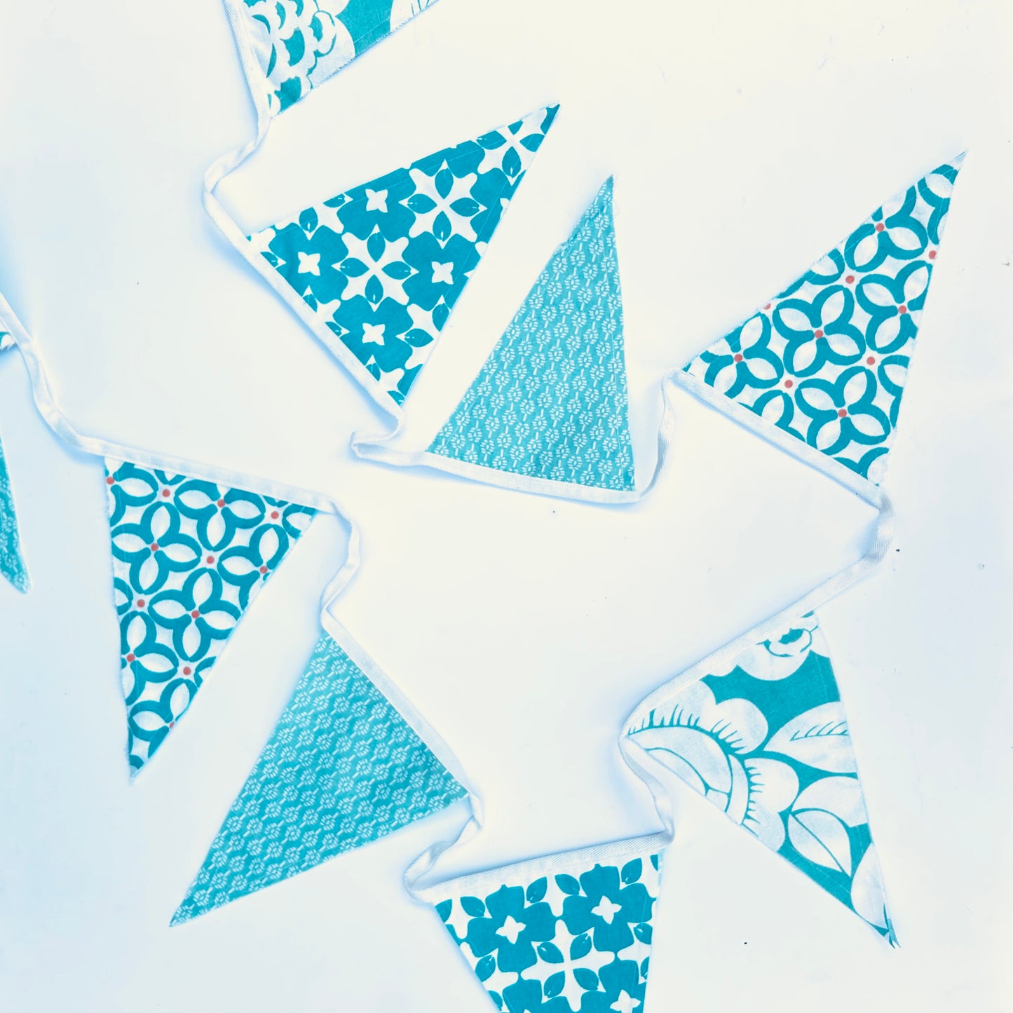 Aqua Flower Bunting