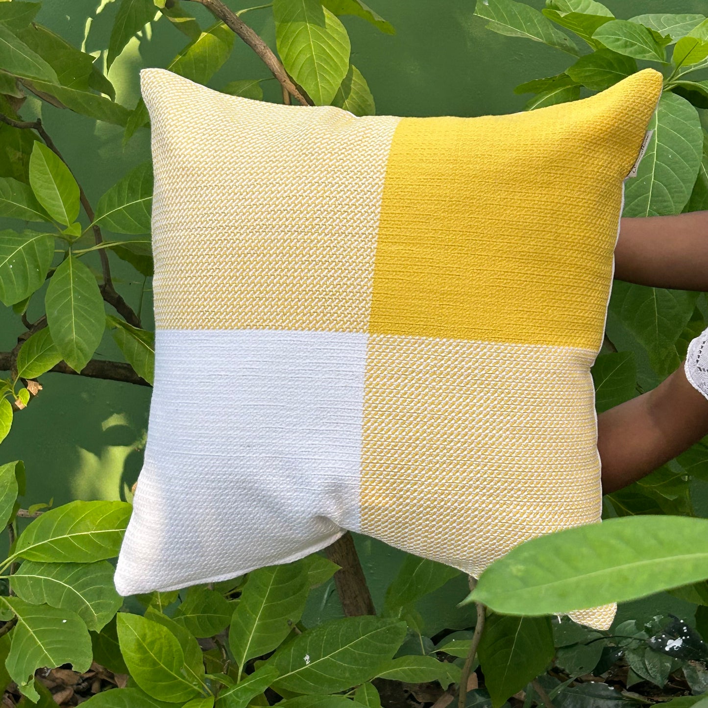 Sunshine Grid Cushion Cover