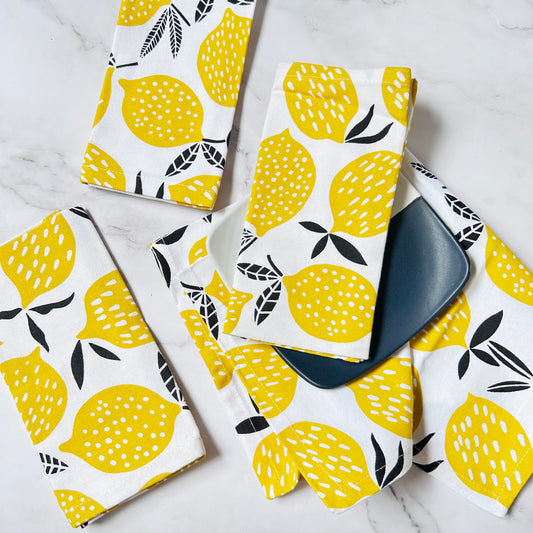 Block Lemon Cotton Napkins