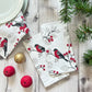 Christmas Cardinal White Napkin