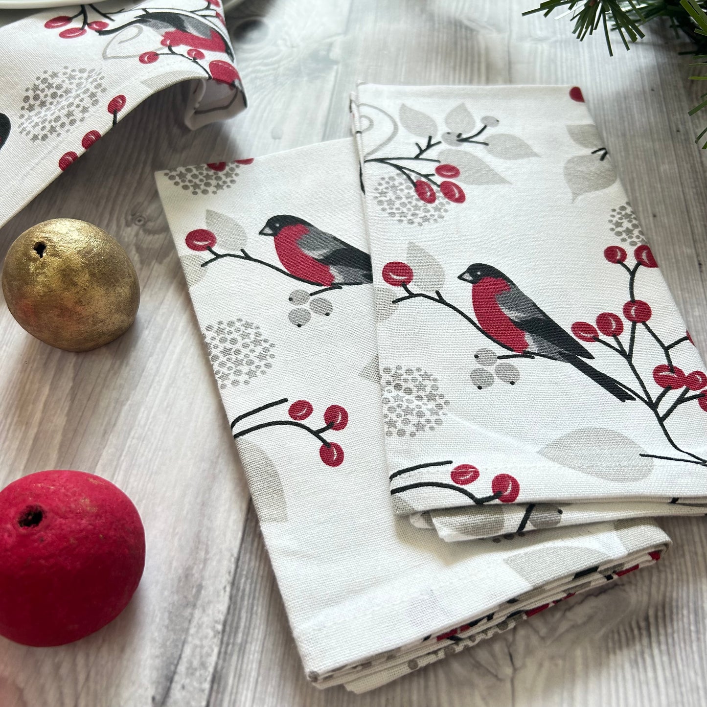 Christmas Cardinal White Napkin