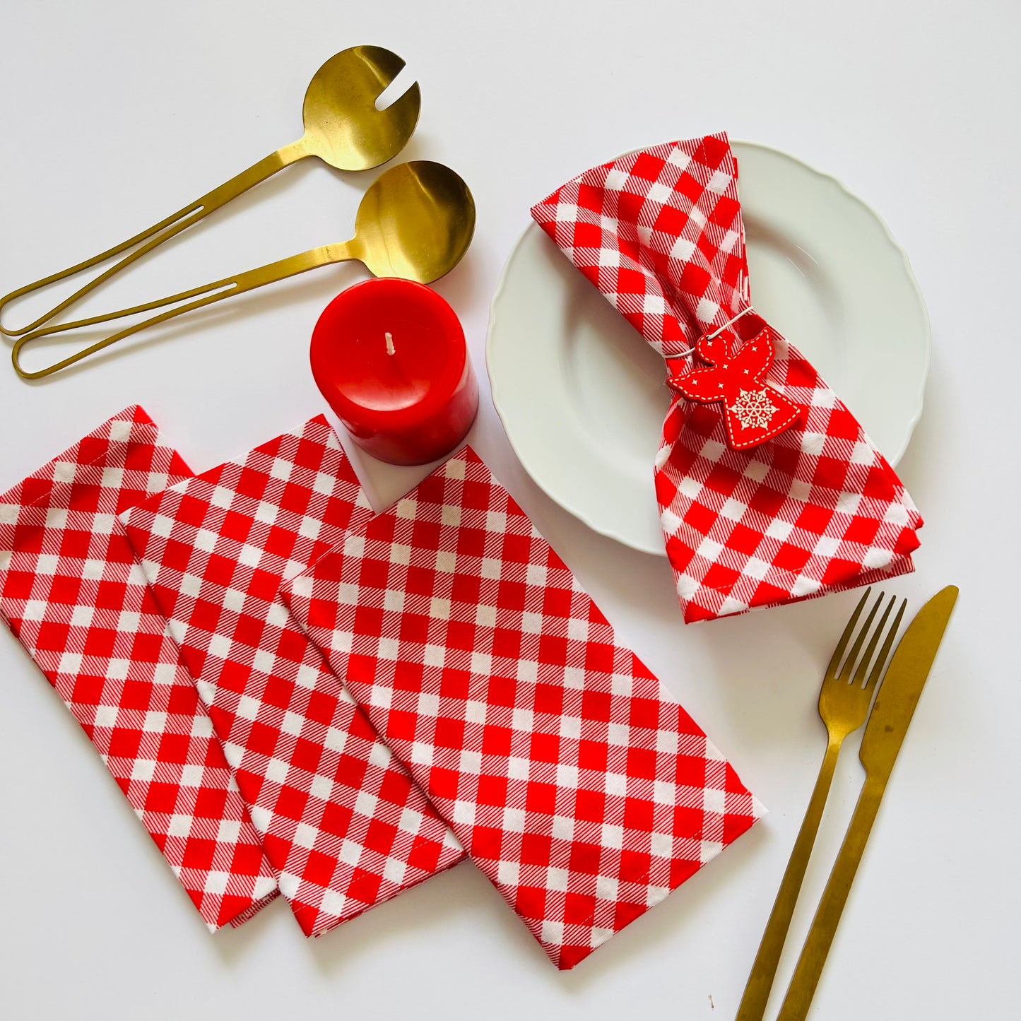 Scarlet Check Napkin