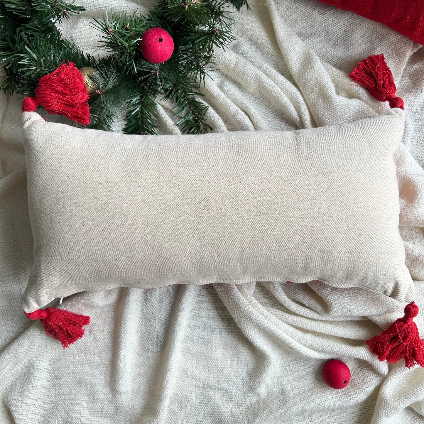 Red Embroidery Pachwork Cushion Cover