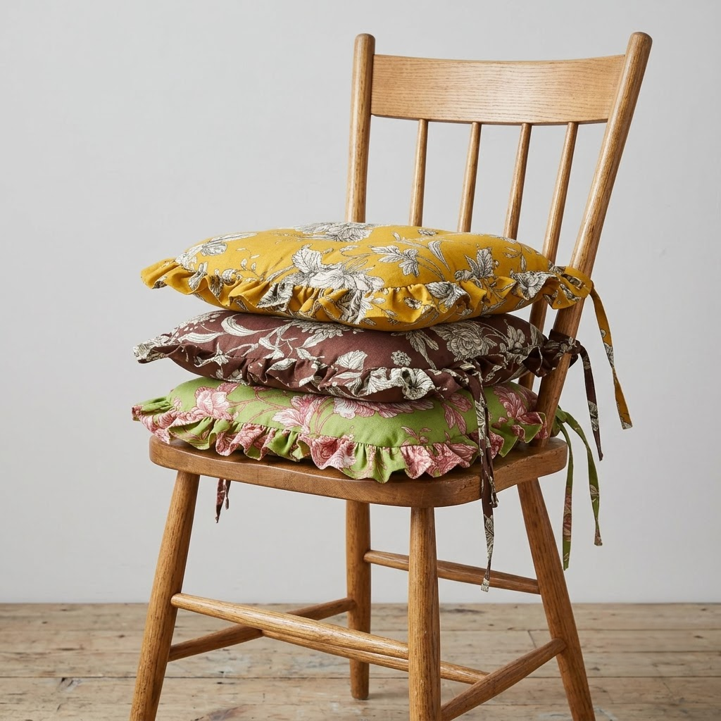 Imperial Bloom Chair Pads with Ties