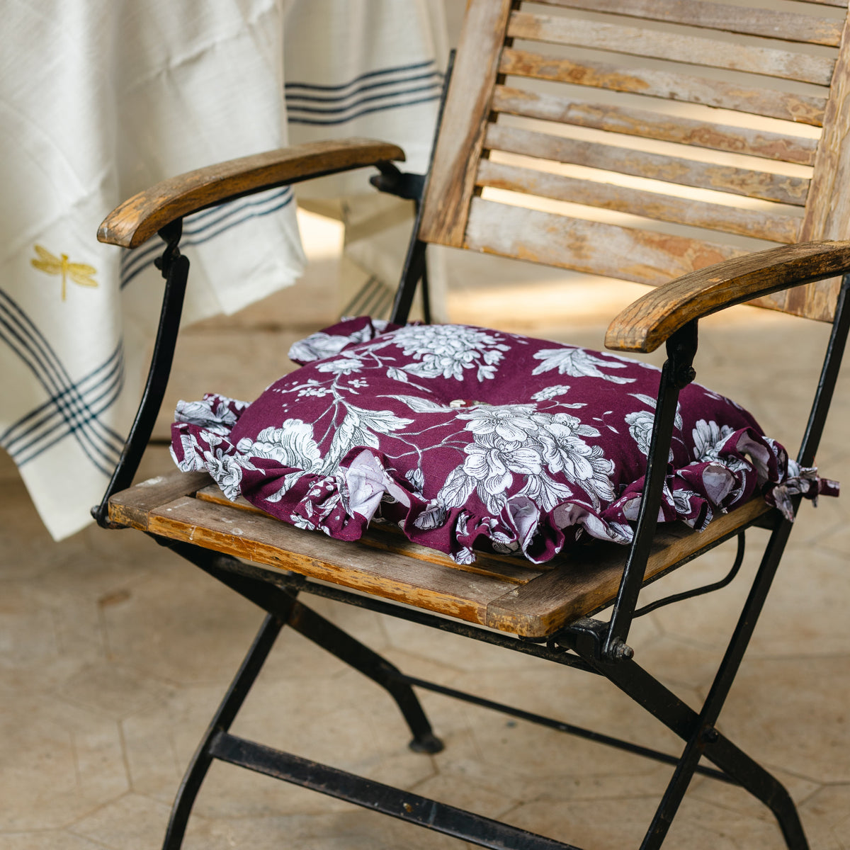 Imperial Bloom Chair Pads with Ties