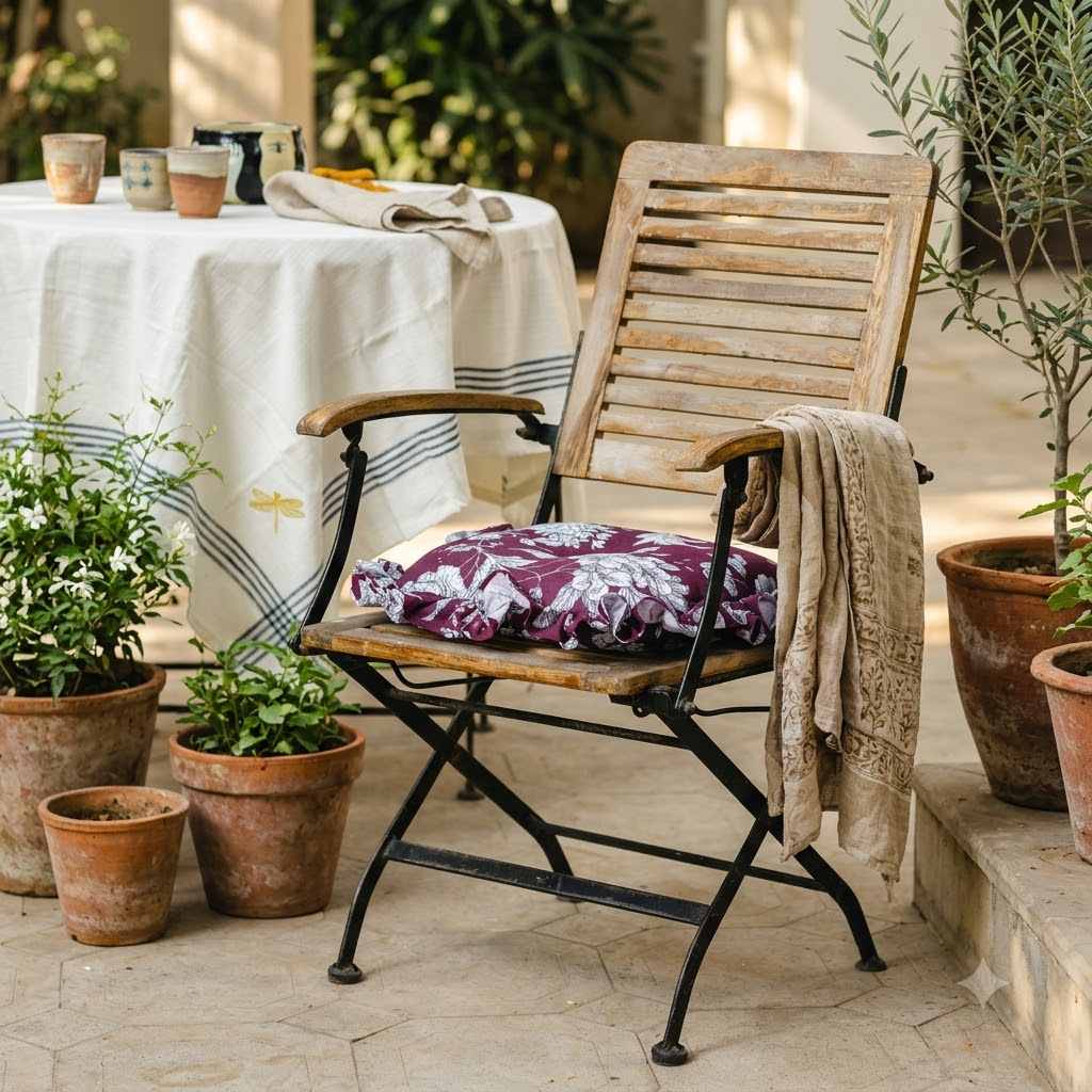 Imperial Bloom Chair Pads with Ties