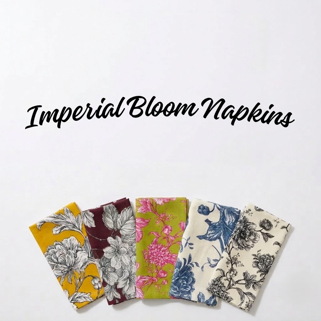 Imperial Bloom Napkin - Noir