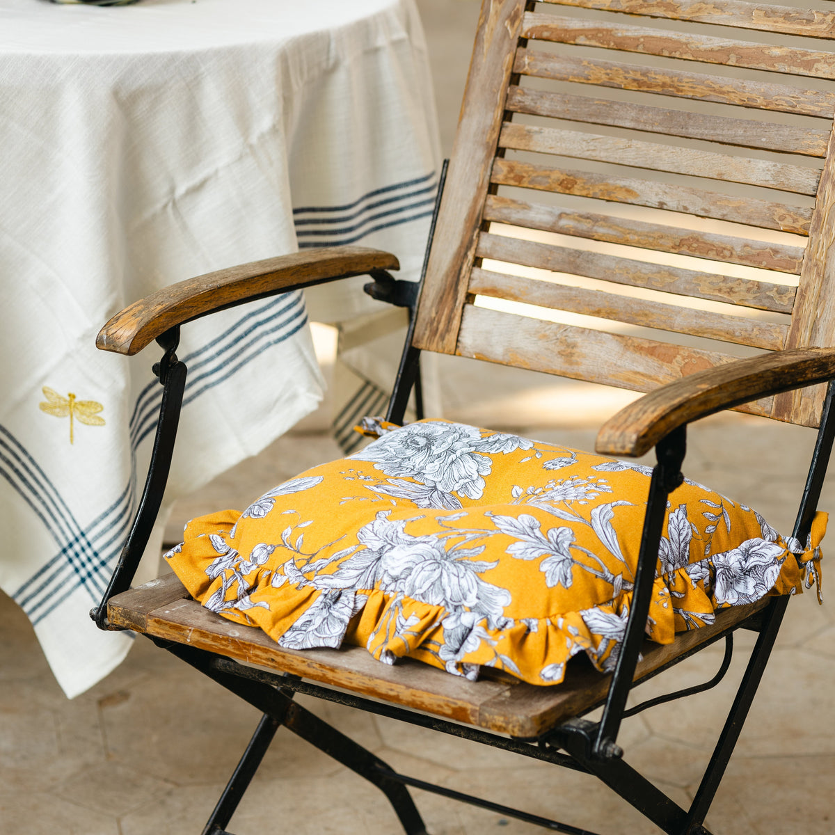 Imperial Bloom Chair Pads with Ties