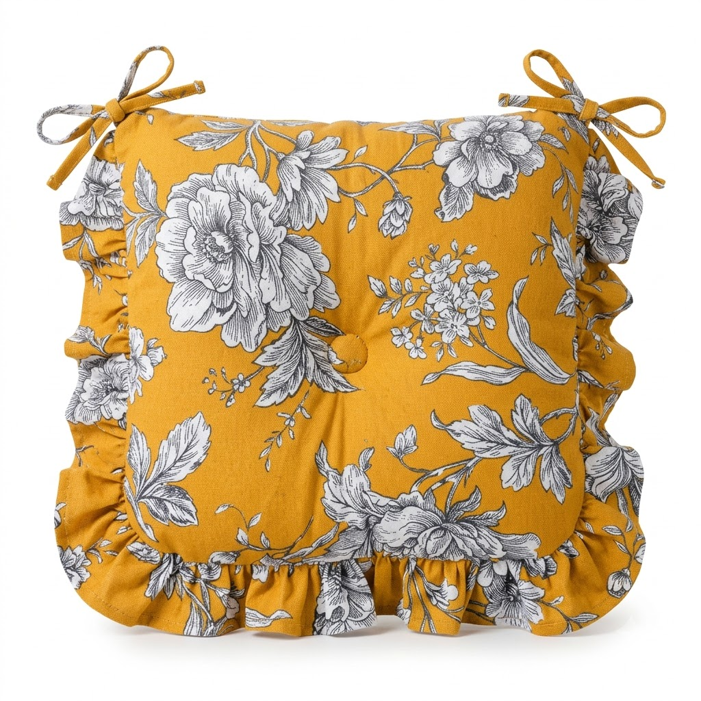 Imperial Bloom Chair Pads with Ties