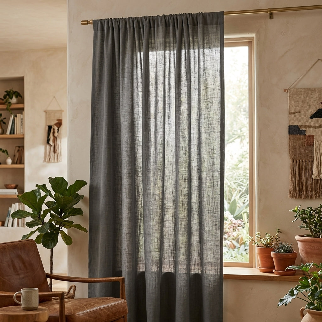 Metropole Curtain - Charcoal