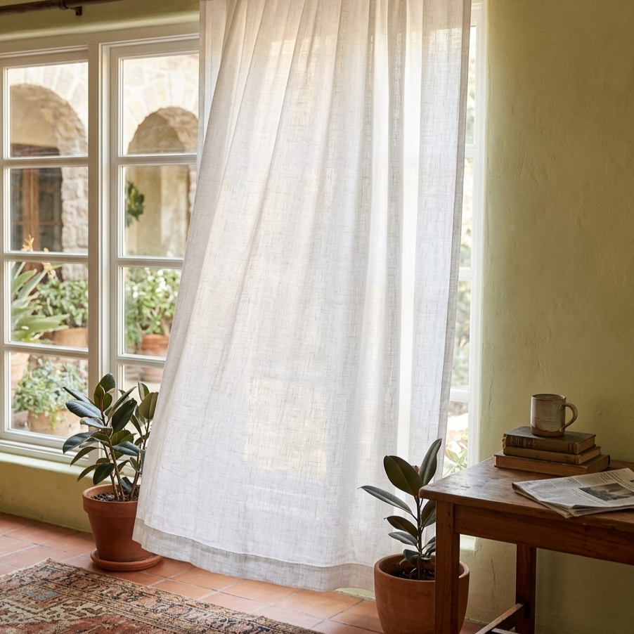 Metropole Curtain -Chalk