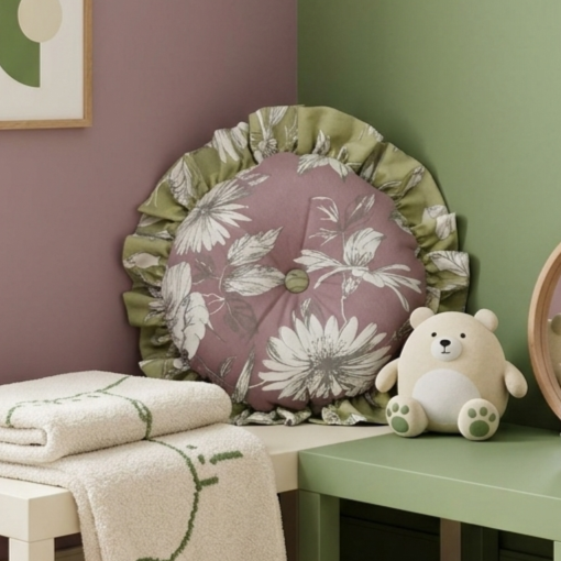 Pistachio Petal Frill Cushion