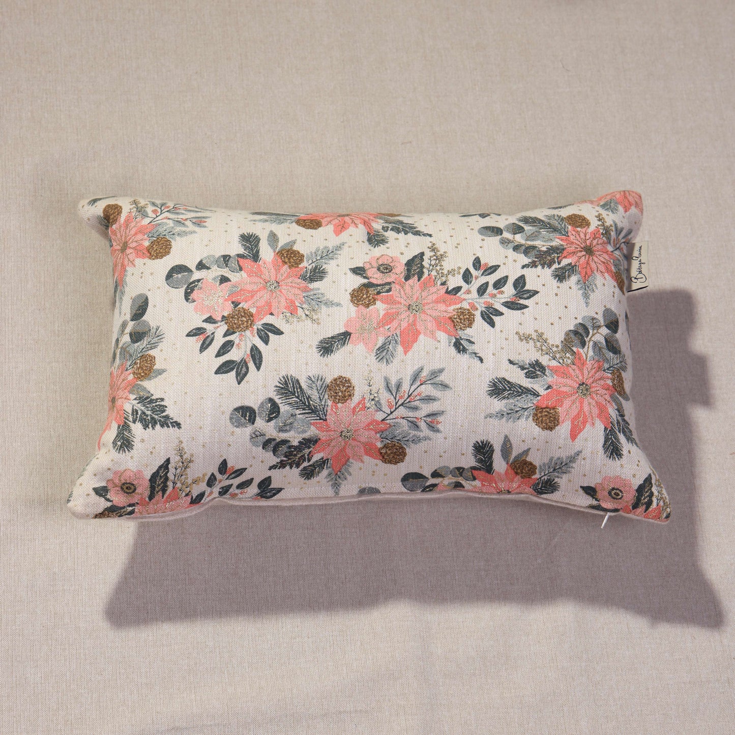 Pointsettia Blush Cushion Cover