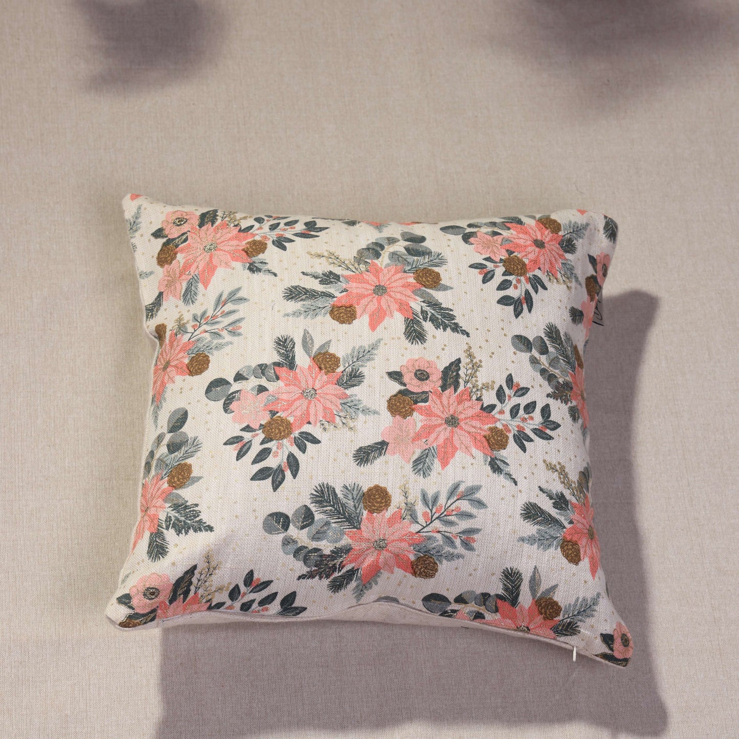 Pointsettia Blush Cushion Cover