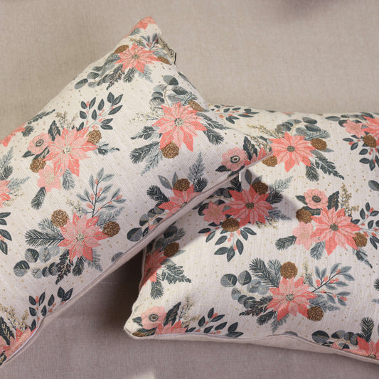 Pointsettia Blush Cushion Cover