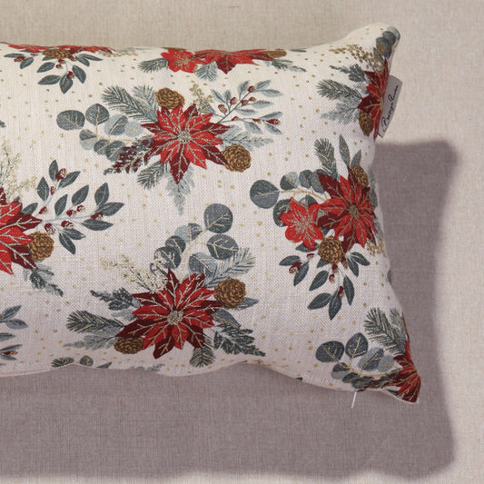 Pointsettia Red Cushion Cover