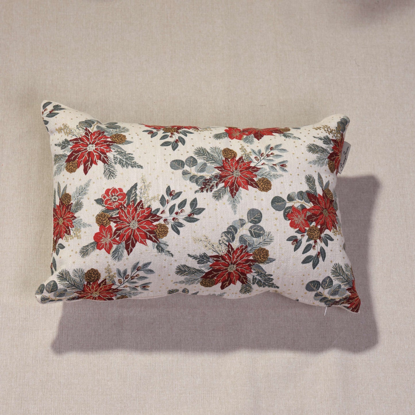 Pointsettia Red Cushion Cover
