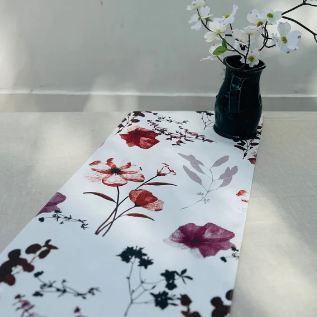 Botanical Bloom Maroon Runner
