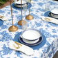 Spill Resistance Imperial Bloom Sapphire Tablecloth