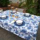 Spill Resistance Imperial Bloom Sapphire Tablecloth