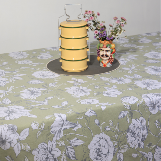 Magna Rose Tablecloth - Pistachio