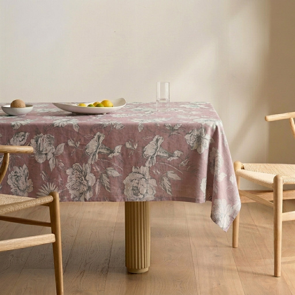 Stain Proof Magna Rose Petal Tablecloth